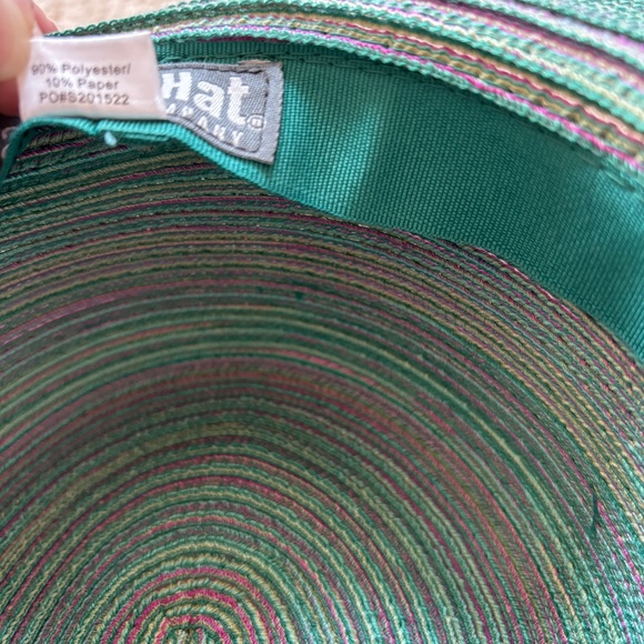 San Diego Hat Company Teal Womens Mixed Brim Sun Brim One Size Ribbon Woven Hat - Picture 8 of 13